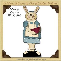 Melon Bunny Single Clip Art Graphic Download
