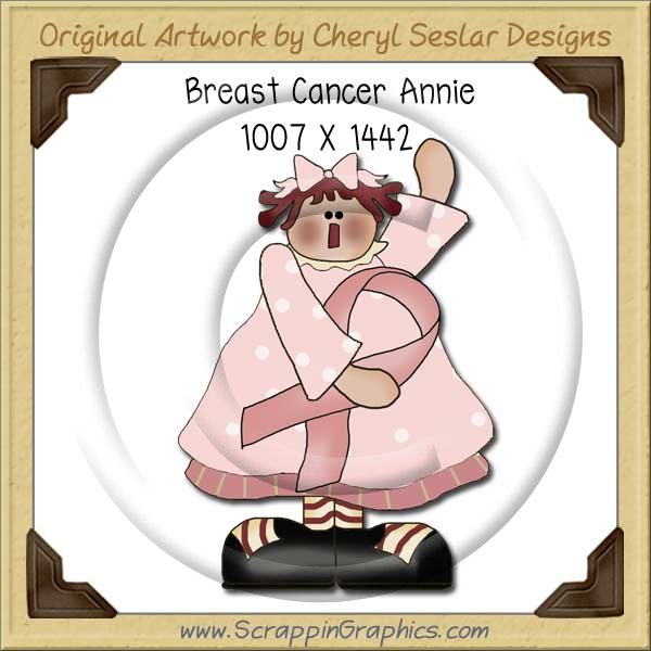Breast Cancer Annie Single Graphics Clip Art Download - Click Image to Close