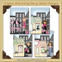 City Girls Greeting Cards Sampler Printable Craft Download