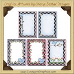 Pretty Flower Card Frames Sampler Card Printable Download