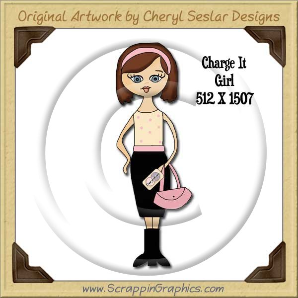 Charge It Girl Single Graphics Clip Art Download - Click Image to Close