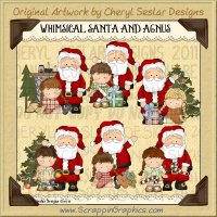 Whimsical Santa & Angus Limited Pro Clip Art Graphics