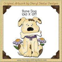 Bone Dog Single Clip Art Graphic Download