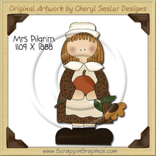 Mrs Pilgrim Single Clip Art Graphic Download