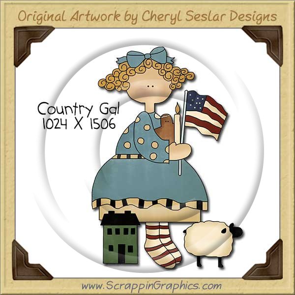 Country Gal Single Clip Art Graphic Download - Click Image to Close
