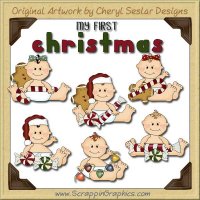 Sweet Baby First Christmas Limited Pro Clip Art Graphics