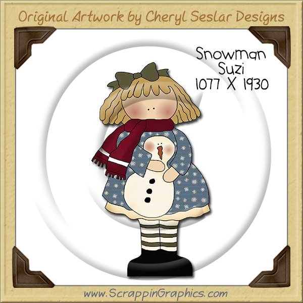 Snowman Suzi Single Clip Art Graphic Download - Click Image to Close