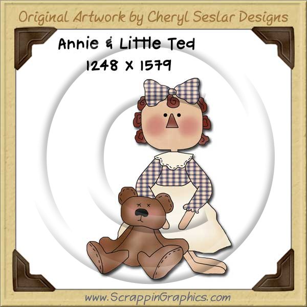 Annie & Little Ted Single Graphics Clip Art Download - Click Image to Close