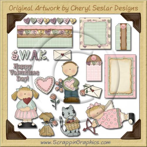 Cutie Pie Journaling Delights Digital Scrapbooking Graphics Clip Art Download