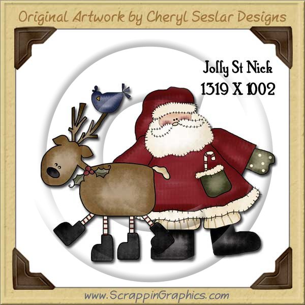 Jolly St Nick Clip Single Graphics Clip Art Download - Click Image to Close