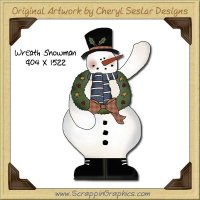 Wreath Snowman Single Graphics Clip Art Download