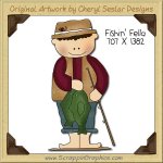 Fishin' Fella Single Clip Art Graphic Download