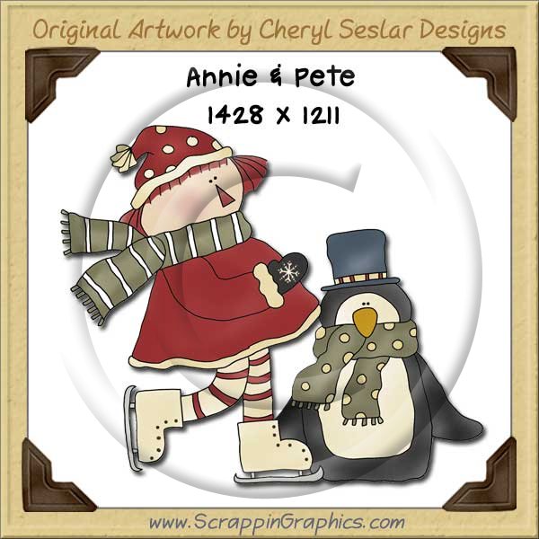 Annie & Pete Penguin Single Graphics Clip Art Download - Click Image to Close