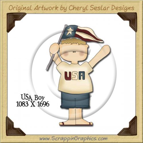 USA Boy Single Graphics Clip Art Download