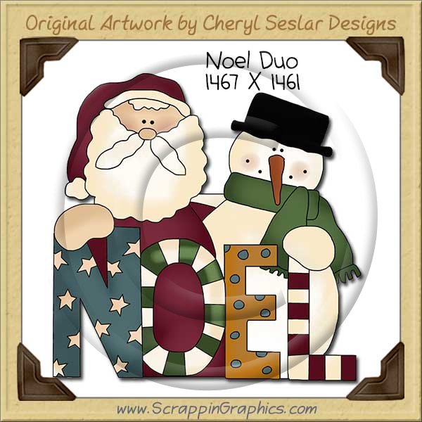 Noel Duo Single Clip Art Graphic Download - Click Image to Close