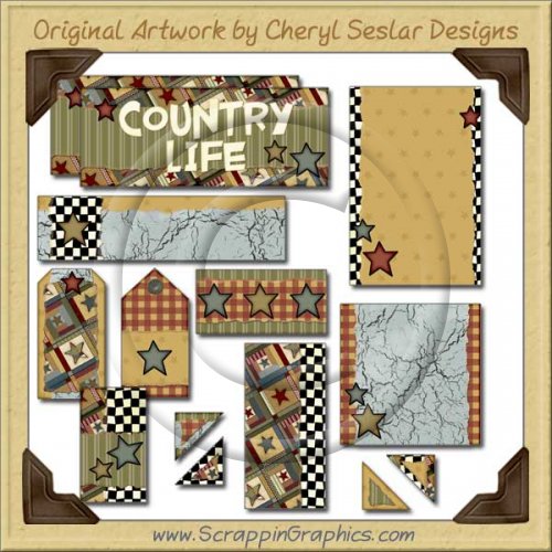 Country Quilt Journaling Delights Digital Scrapbooking Graphics Clip Art Download