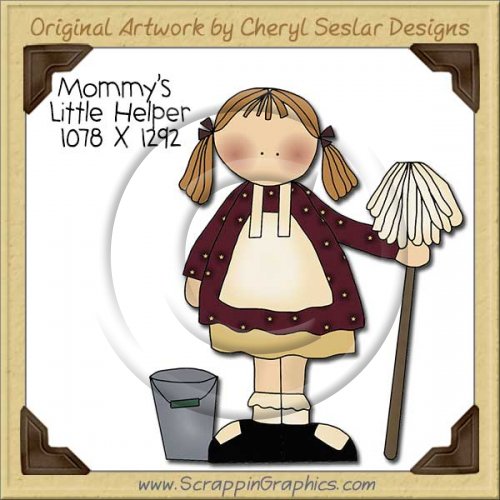 Mommy's Little Helper Single Clip Art Graphic Download