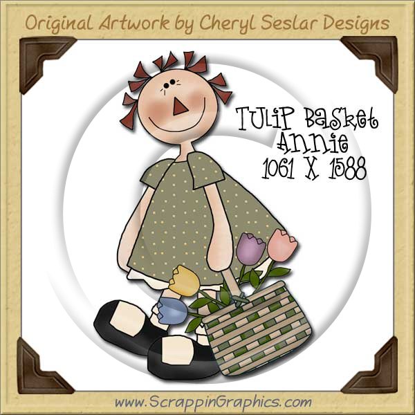 Tulip Basket Annie Single Graphics Clip Art Download - Click Image to Close