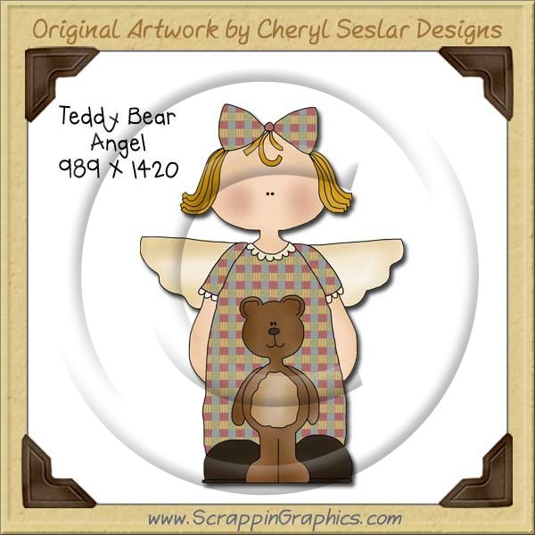 Teddy Bear Angel Single Graphics Clip Art Download - Click Image to Close