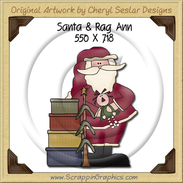 Santa & Rag Ann Single Graphics Clip Art Download - Click Image to Close