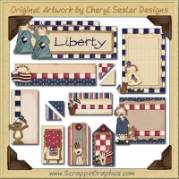 Land Of Liberty Journaling Delights Digital Scrapbooking Graphics Clip Art Download