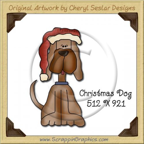 Christmas Dog Single Graphics Clip Art Download