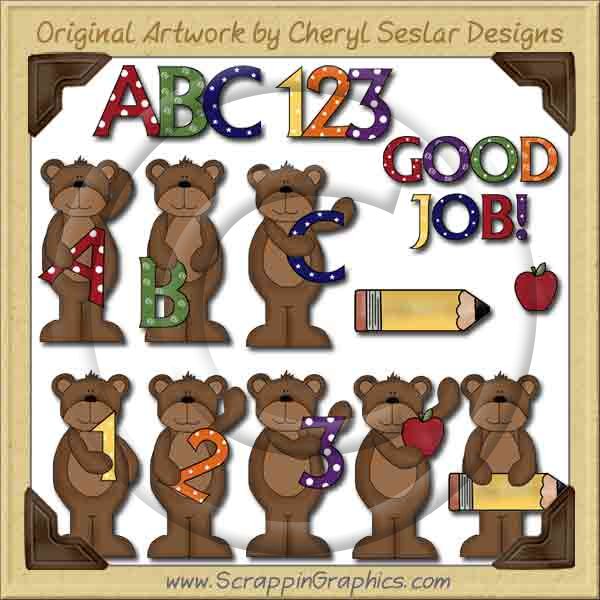 School Bears Collection Graphics Clip Art Download - Click Image to Close