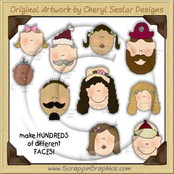 Family Faces Graphics Clip Art Collection - Click Image to Close
