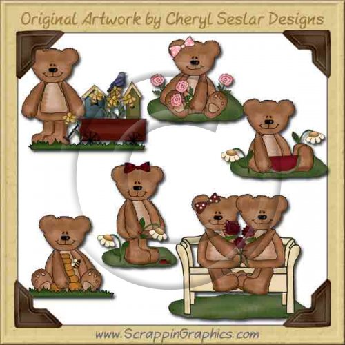 Spring Bears Collection Graphics Clip Art Download