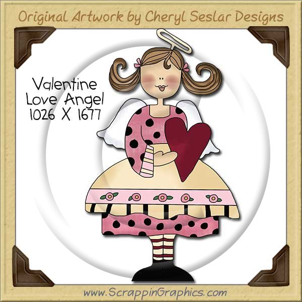 Valentine Love Angel Single Clip Art Graphic Download - Click Image to Close