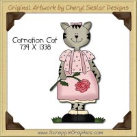 Carnation Cat Single Clip Art Graphic Download