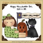 Happy Halloween Girl Single Graphics Clip Art Download