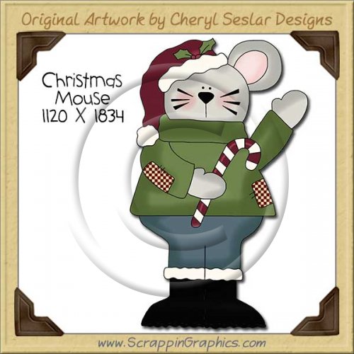 Christmas Mouse Single Clip Art Graphic Download