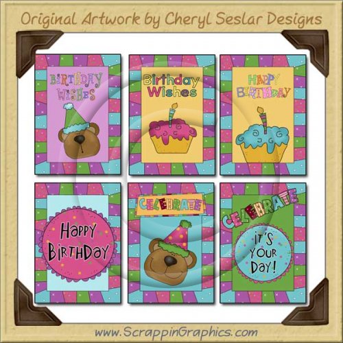 Birthday Celebration Sampler Card Printable Craft Download