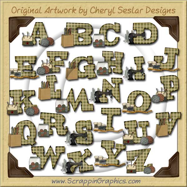 Sew True Alphabet & Numbers Clip Art Download - Click Image to Close