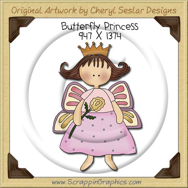 Butterfly Princess Single Clip Art Graphic Download - Click Image to Close