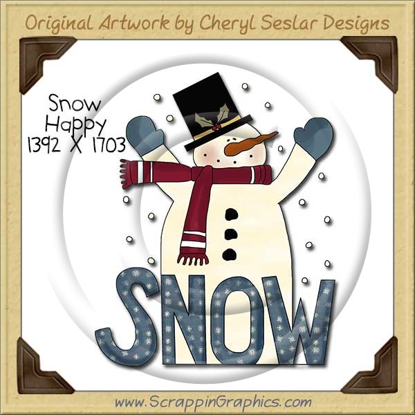 Snow Happy Single Clip Art Graphic Download - Click Image to Close