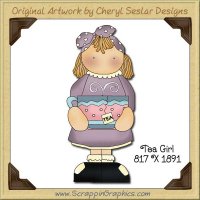 Tea Girl Single Graphics Clip Art Download