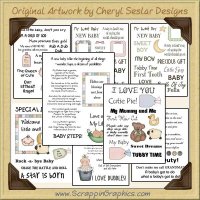 Reseller - Sweet Baby Sentiments Transparency Sheets Clip Art Graphics