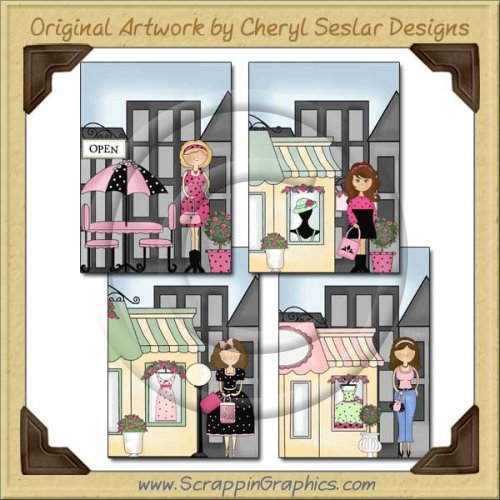 City Girls Greeting Cards Sampler Printable Craft Download