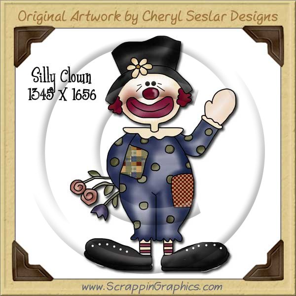 Silly Clown Single Graphics Clip Art Download - Click Image to Close