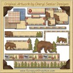 Woodland Bear Web Set Graphics Clip Art Download