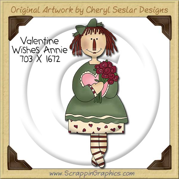 Valentine Wishes Annie Single Clip Art Graphic Download - Click Image to Close