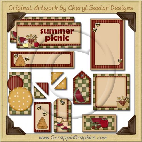 Picnic Time Journaling Delights Digital Scrapbooking Graphics Clip Art Download