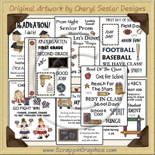 Reseller - School Is Cool Sentiments Transparency Sheets Clip Art Graphics