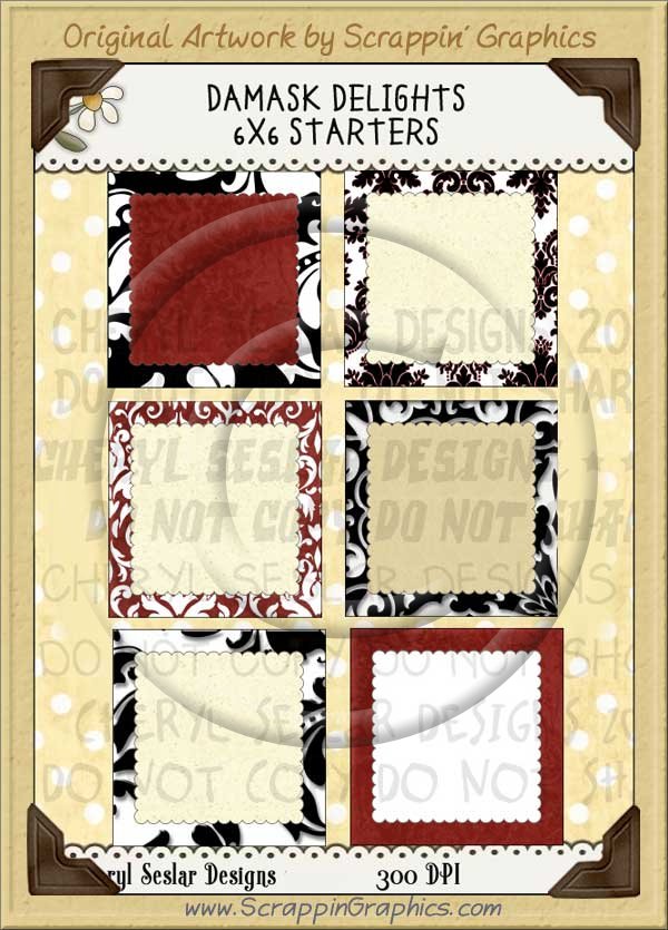 Damask Delights 6X6 Starters Limited Pro Clip Art Graphics - Click Image to Close