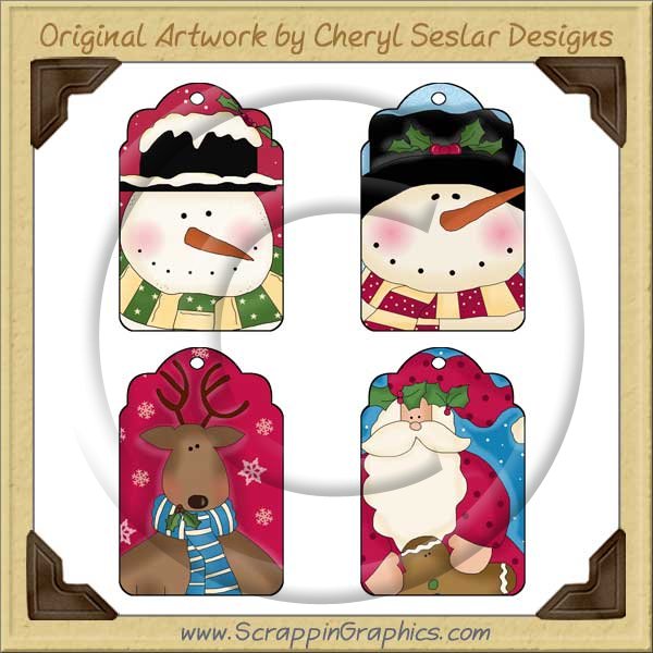 Silly Christmas Tags Two Collection Printable Craft Download - Click Image to Close