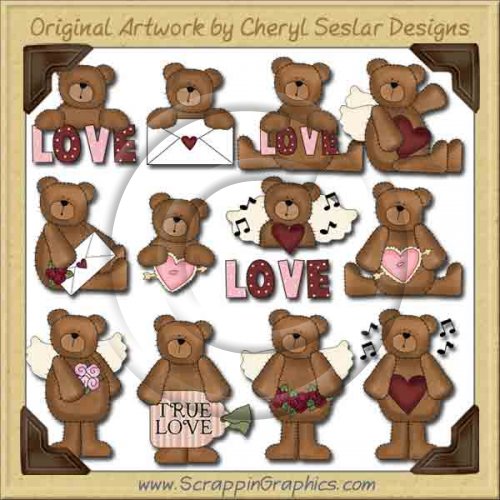 Valentine Bears Collection Graphics Clip Art Download