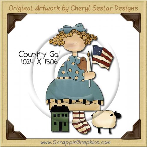 Country Gal Single Clip Art Graphic Download