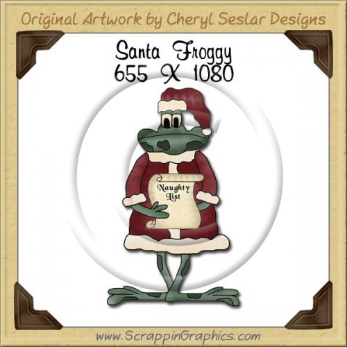 Santa Froggy Single Graphics Clip Art Download